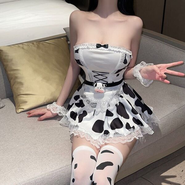 ランジェリー セクシー 牛柄 メイド コスプレ コスチューム ナイトウェア ナイトウェア 悩殺 ベビードール セクシーランジェリー