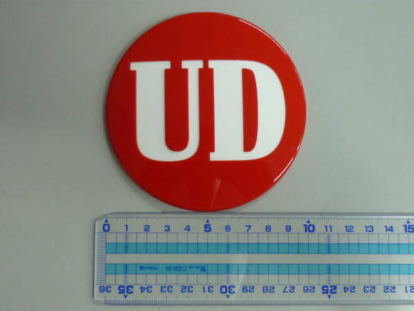 全国送料無料! 当時物 日産 UD エンブレム 赤 10cm 未使用品 №4