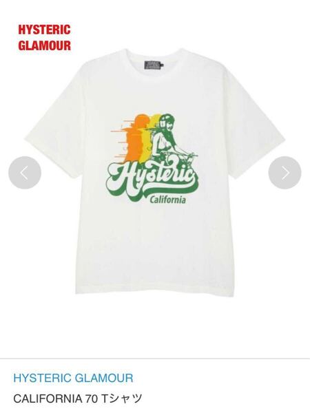 【人気】HYSTERIC GLAMOUR ヒステリックグラマー CALIFORNIA 70 Tシャツ ヒスガール ユニセックス クルーネック バイク 02241CT34