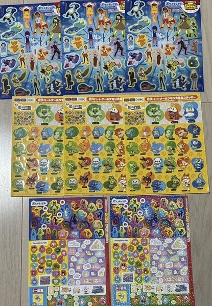 8枚セット★付録シール 人気もの100シール ポケットモンスター・すみっコぐらし・ドラえもん ●歴代パートナー ポケモン大集合ステッカー