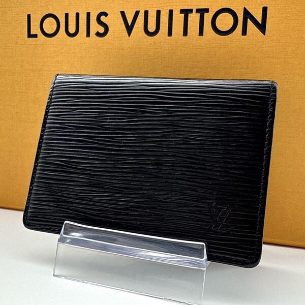 LOUIS VUITTON エピレザー ブラック パスケース 定期入れ ルイ ヴィトン ビトン ビィトン ICケース 免許証ケース カードケース