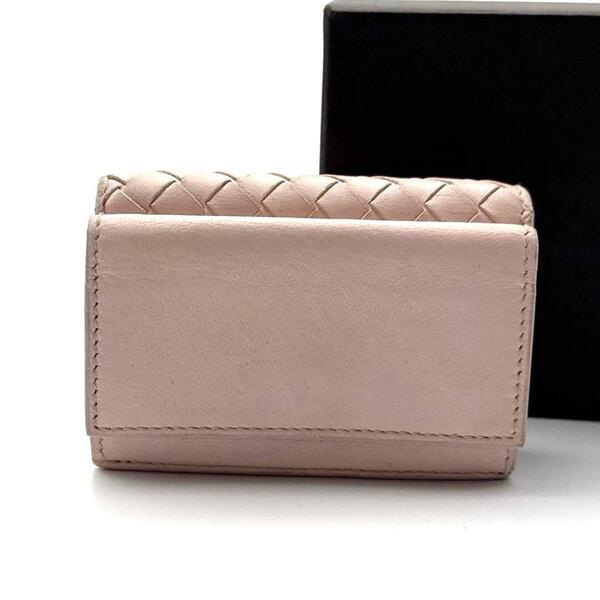 ボッテガ ヴェネタ 三つ折り財布 イントレチャート 三つ折り財布 ピンク BOTTEGA VENETA pink compact wallet