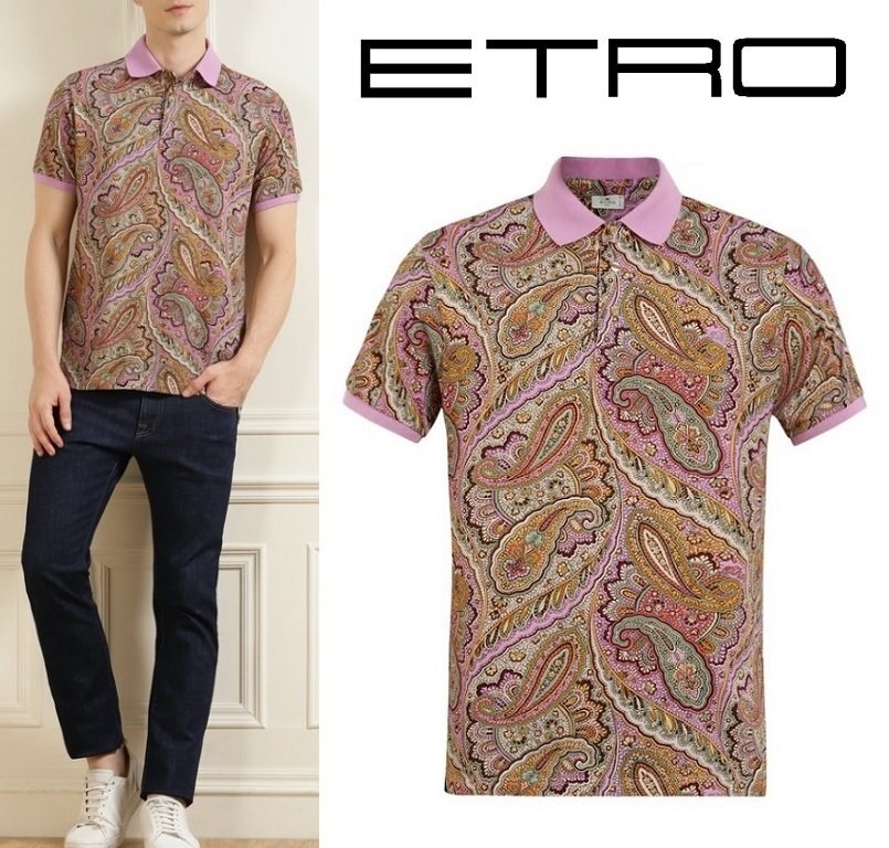 ETRO(エトロ) ペイズリー柄ポロ マルチ サイズ XXL｜【公式