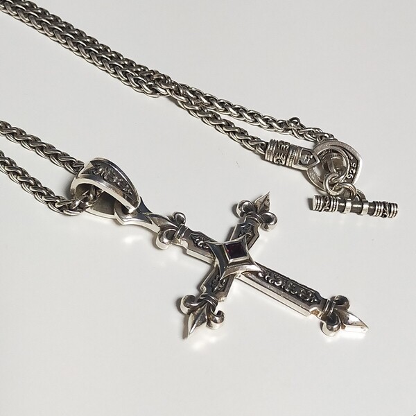 night rider jewelry ナイトライダー クロスネックレス オリジナルチェーンセット silver925/シルバー925