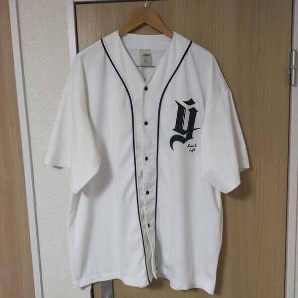 LYFT リフト Old Y Mesh Baseball Shirt オールドY メッシュ ベースボールシャツ XL ホワイト(白)