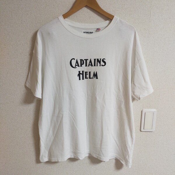 CAPTAINS HELM FREAK'S STORE キャプテンズヘルム フリークスストア ロゴプリント 半袖Tシャツ FS-19SS-15 M ホワイト(白)