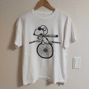 木梨サイクル KINASHI CYCLE SNOOPY スヌーピー コラボ 半袖Tシャツ M ホワイト(白)