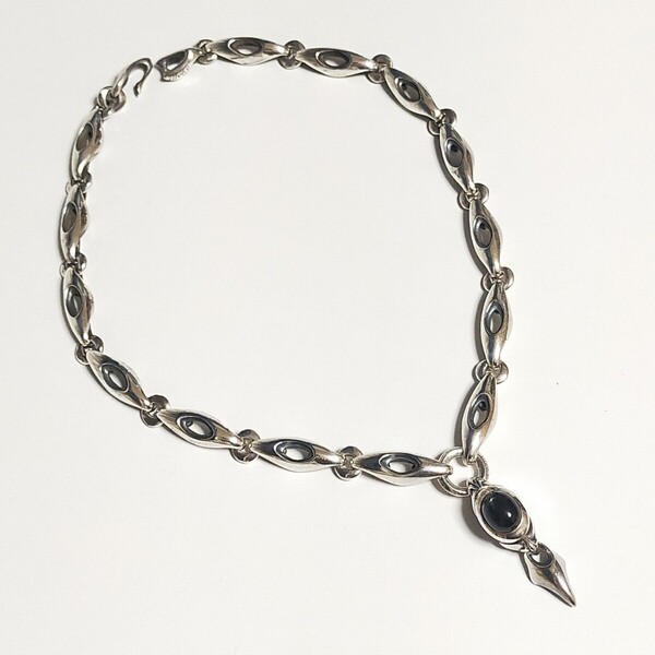FREE STYLE フリースタイル オーバルリンク ブラックスターシルバーネックレス FSN561-BS silver925/シルバー925
