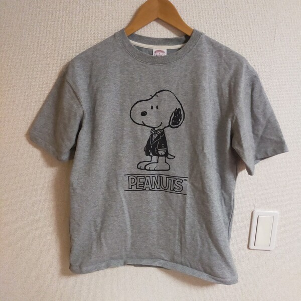 Brooks Brothers Peanuts ブルックスブラザーズ ピーナッツ スヌーピー Tシャツ 半袖 ヘビーウエイト S グレー