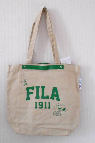 【新品】FILA×ピーナッツ キャンバストートバッグ ベージュ スヌーピー 定価4389円