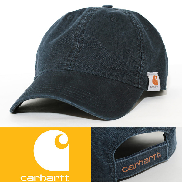 ローキャップ 帽子 カーハート Carhartt 103938 Cotton Canvas ネイビー 6NUYN USA ワークウェアブランド