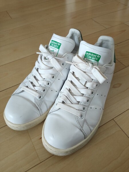即決 送料無料 美品 当時物 廃盤品 adidas STAN SMITH B24364 アディダス スタンスミス 2015年モデル ガラスレザー 本革 希少 白/緑