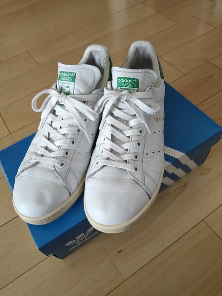 即決 送料無料 美品 当時物 廃盤品 adidas STAN SMITH S75074 アディダス スタンスミス 2017年モデル 本革 天然皮革 ホワイト/グリーン