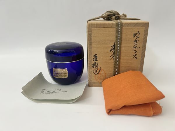 値下げ ☆未使用☆ 高橋直樹造 白鉄仙 吹きガラス 棗 工芸品