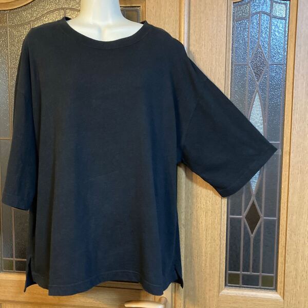 ハートマーケット 大きいサイズF 身幅65 シンプル黒Tシャツ カットソー 半袖