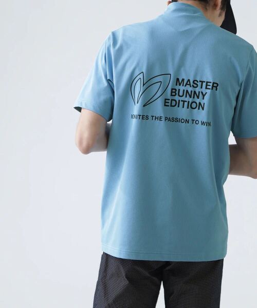 新品正規品 マスターバニー パーリーゲイツ サイズ4 最新作 モックネック 超ストレッチ サックス 送料無料 ラッピング袋付き