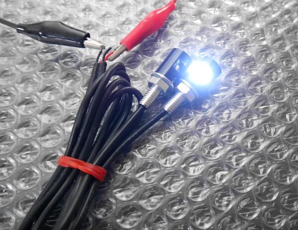バイク用 高光度LEDナンバー灯 LED機能付きボルト 2個セット LED内蔵ボルト ホワイト Ninja Z125 ZX-4R ZX-14R ZX-6R Z800 Z1000 KLX250