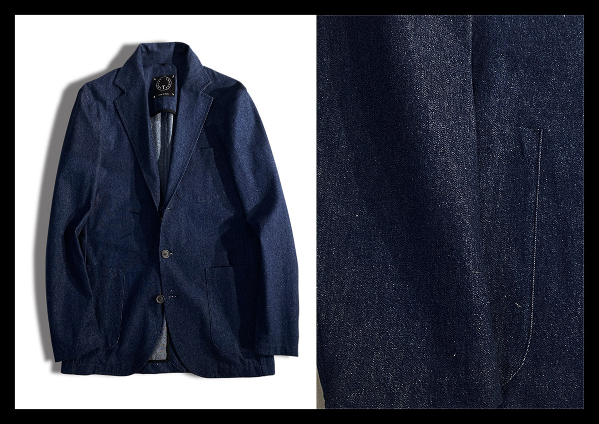【美品✨】T-JACKET テーラードジャケット コットン 紺 イタリア製 M Yahoo!オークション -「t-jacket」の落札相場・落札価格
