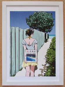 江口寿史 「ア・ロング・バケーション15-48」 印刷物 画集画 A4新品額入り