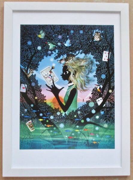 藤城清治「アリスのハート」 印刷物 画集画 A4新品額入り