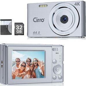 デジタルカメラ 44MP UHDビデオカメラ 32GBカード付き 16倍デジタルズーム ポータブルコンパクトカメラ
