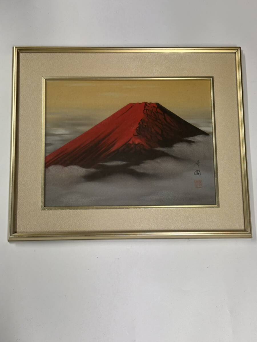 真作 富士山 赤富士Mt.Fuji 額装Japanese painting Yahoo!オークション -「絵画 真作 富士」(油彩) (絵画)の落札