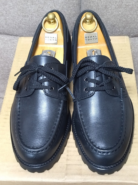 ■REGAL 3アイレットシューズ 50DL ゴアテックス仕様 サイズ24.5cm 黒 送料無料 GORE-TEX 防水、透湿、雨の日にも Uチップ