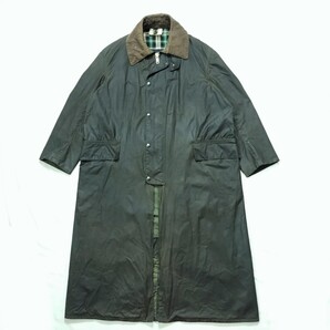 Special Mint 80s Barbour burghley c42 2crest Dead セージ バブアー 2クラウン ykk棒ジップ バーレー バーレイ オイルド