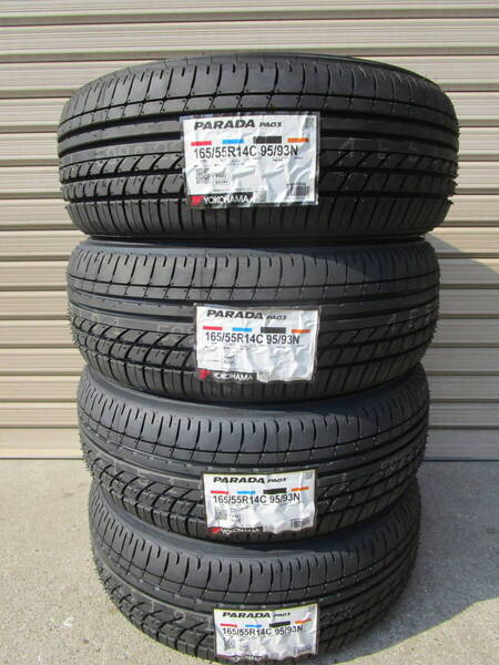 全国送料込☆新品ヨコハマパラダPA03☆165/55R14LT☆軽バン軽トラハイゼットエブリィサンバーNバンアトレーバモスクリッパーピクシス