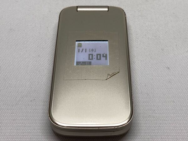 美品 docomo ドコモ F-01G FUJITSU 富士通 FOMA らくらくホン 携帯電話 ガラケー ゴールド e02c276dd