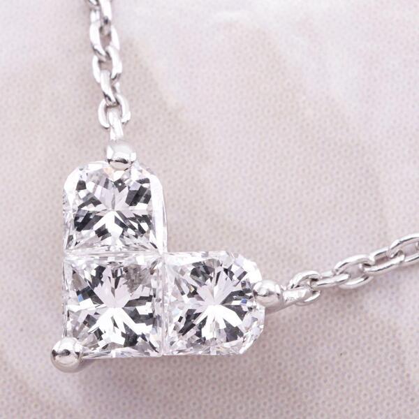 36202 ★STAR JEWELRY★ ミステリアスハート ダイヤネックレス Pt950