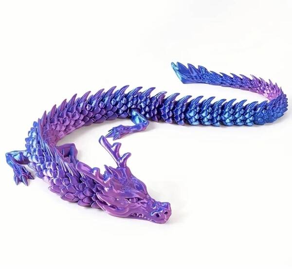 3D 【関節が動く龍 色ランダム】 可動式 開運風水 招財 工芸品 装飾品 縁起物 商売繁昌ドラゴン 辰 タツ 竜 置物 インテリア小物