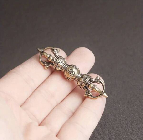 仏具 【銅製 高級五鈷杵 5cm】 密教 法具 チベット インド 仏教 手作り 定番 人気 金剛杵 修行