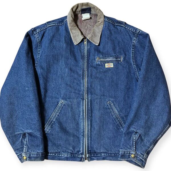 雰囲気抜群 Dickies メキシコ製 ビンテージ デニム デトロイトジャケット ブランケットライナー XL ビッグサイズ 襟コーデュロイ