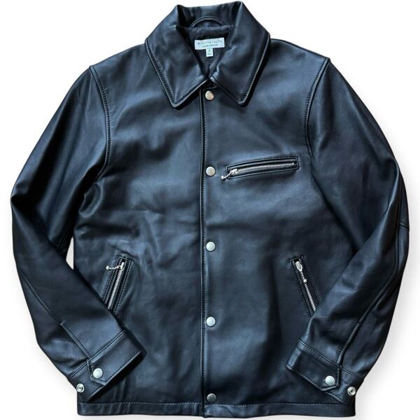 WEB限定 BEAUTY&YOUTH UNITED ARROWS 羊革 UKレザー コーチジャケット ブラック Sサイズ