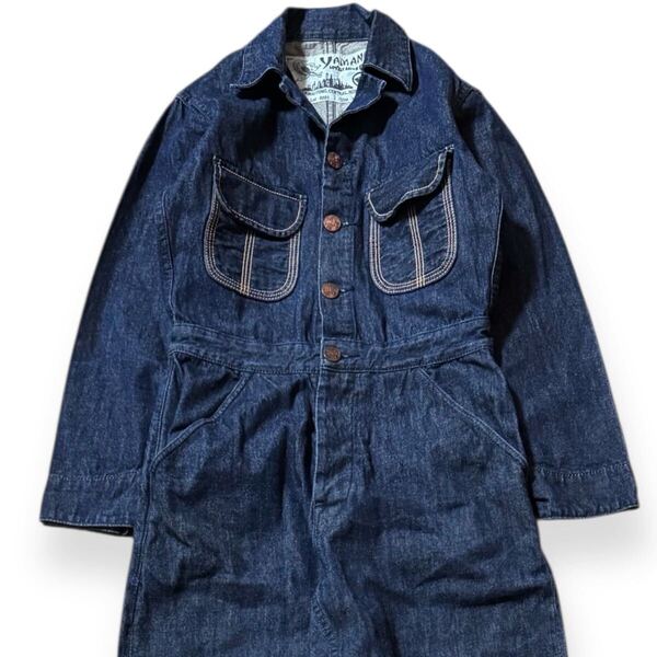 濃紺 EVISU yamane デニム つなぎ オールインワン 34×34
