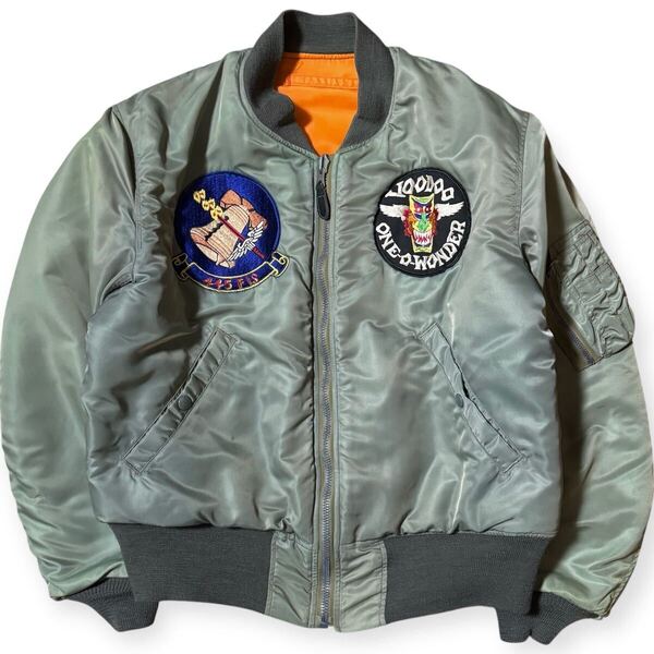 雰囲気抜群 BUZZ RICKSON'S M品番 60's復刻 MA-1 フライトジャケット ワッペンカスタム Mサイズ 東洋