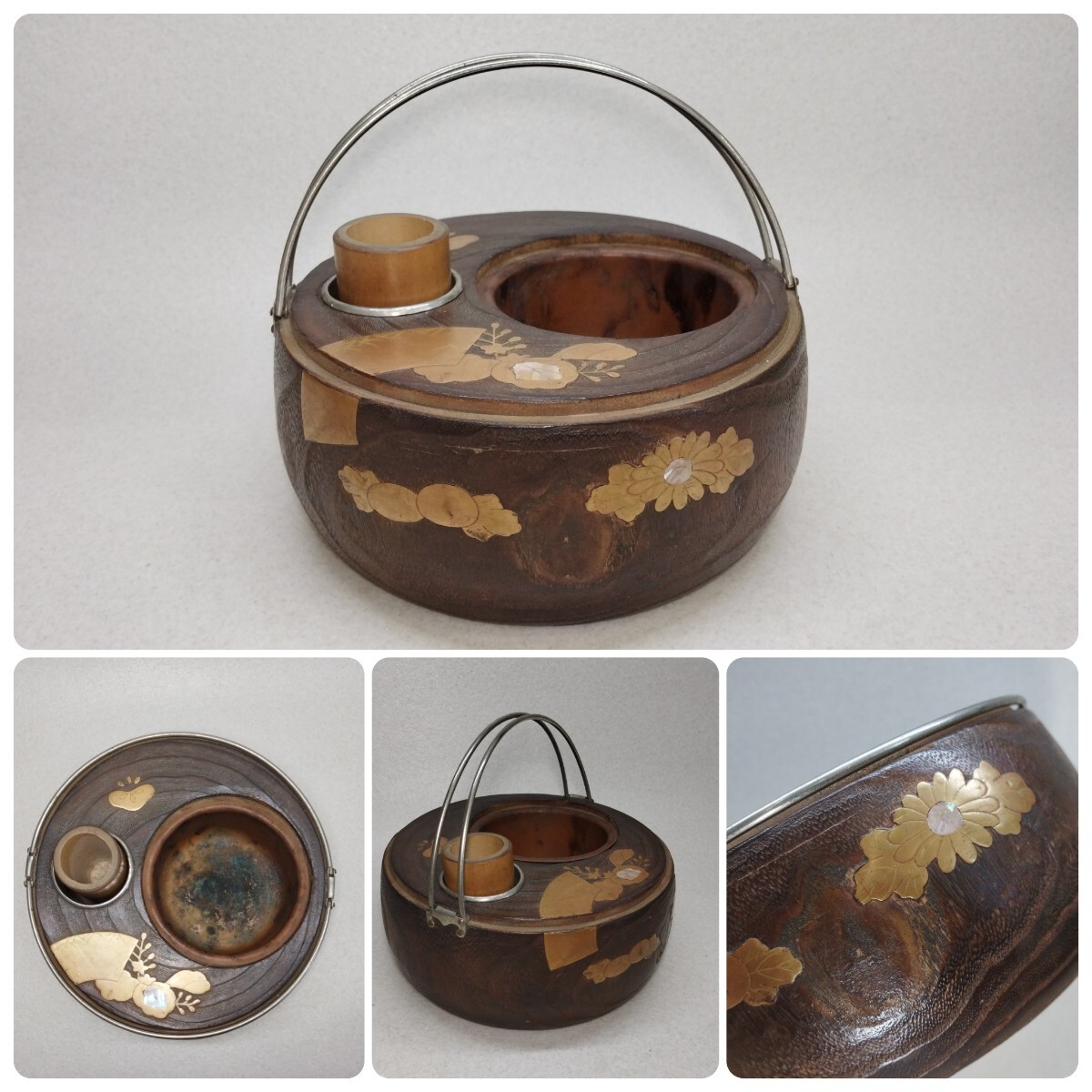 漆器 蒔絵 煙草盆 揃い 時代物