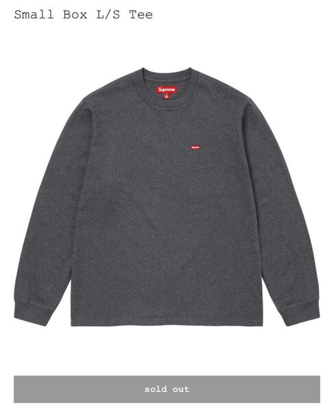 ☆Supreme Small Box L/S Tee Charcoal L ロンT Tシャツ シュプリーム 新品 送料込