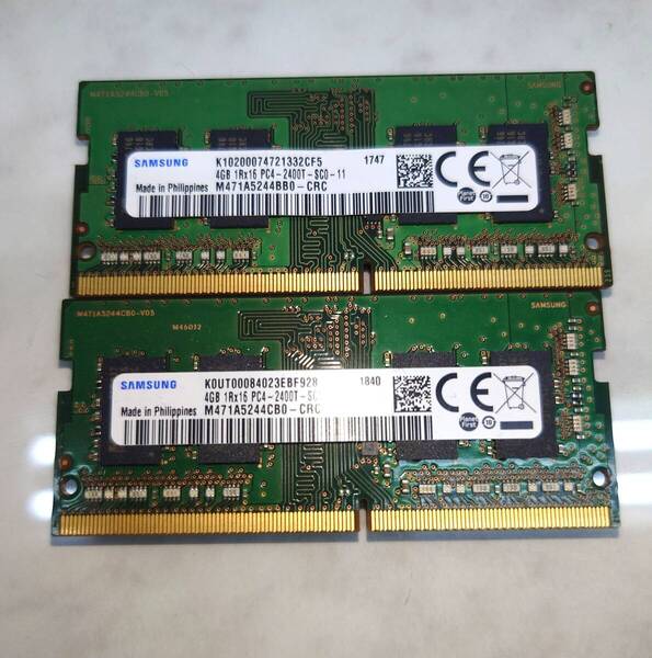 良品!SAMSUNG メモリ PC4-2400T 4GB2枚 1Rx16 デスクトップ ノートPC DDR4 マイクロン Micron サムスン SKhynix SDRAM