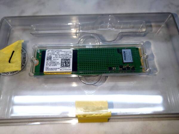 1 新品同様!使用期間27時間!Micron M.2 SSD 512GB MTFDKBA512TFK NVMe フォーマット済み デスクトップ ノートPC WD SAMSUNG サムスン