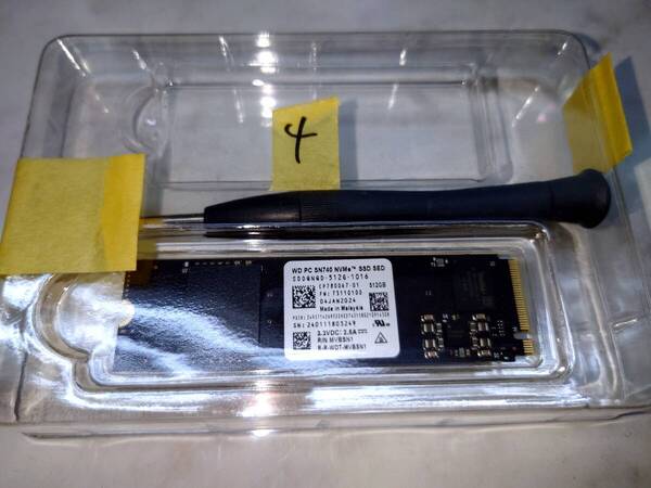 4 ほぼ新品!使用期間6日!WD M.2 SSD 512GB SN740 SDDQNQD-512G-1016 NVMe Format済 デスクトップ WesternDigital SAMSUNG サムスン