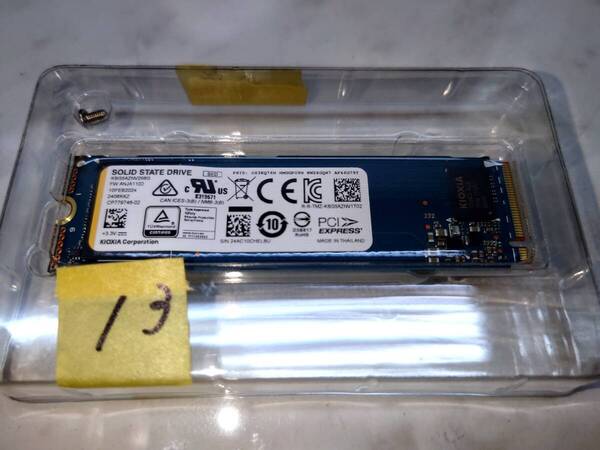 13 新古品!使用期間36時間!KIOXIA M.2 SSD 256GB KBG5AZNV256G NVMe フォーマット済み デスクトップ ノートPC WD SAMSUNG サムスン