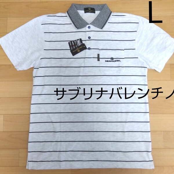 L サブリナバレンチノ 新品 は 半袖ポロシャツ 襟付きシャツ 明灰 ゴルフウェア 胸ポケット メンズ アウトドア 旅行 サブリナヴァレンチノ