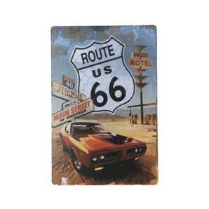 K279 新品●アメリカン雑貨 ブリキ看板 クラシックカー アメリカ USA おしゃれ MOTEL ROUTE66 R66 アンティーク ビンテージ