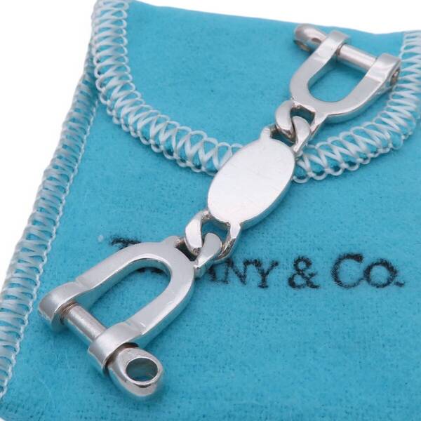 極希少 Tiffany&Co. ヴィンテージ ティファニー シャックル プレート リンク シルバー キーリング SV925 キーホルダー TO93