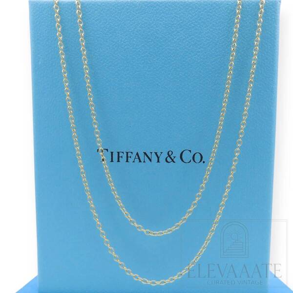 極希少 美品 Tiffany&Co. ティファニー イエロー ゴールド ロング ネックレス チェーン 71㎝ TO107