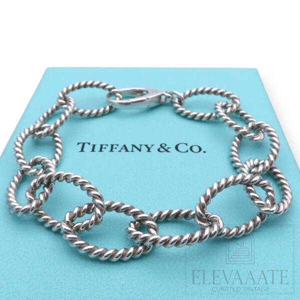 極希少 美品 Tiffany&Co. ティファニー ツイスト ロープ リンク シルバー ブレスレット SV925 TO108