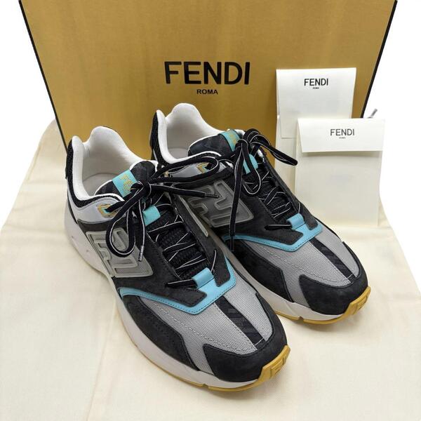 FENDI フェンディ FASTER FF ロゴ テックスニーカー 高級 靴 7 厚底 カジュアル モード ストリート street ハイブランド スニーカー