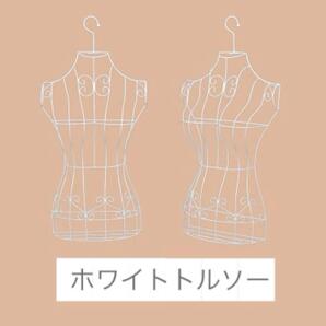 【白】壁掛けワイヤートルソー ハンガータイプ アイアン 女性